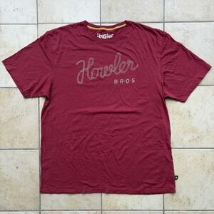 Howler Bros T Shirt Mens XXL 2XL Red Graphic Logo Short Sleeve Cotton Crewneck